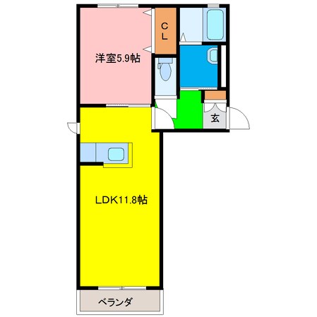 グランド東口 徒歩9分 2階の物件間取画像